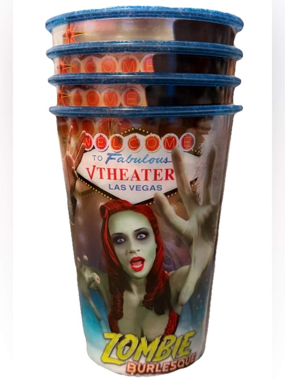 Zombie Burlesque Planet Hollywood Las Vegas Collectible Souvenir Cup Set Of 4